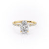 Oval Cut Lab Diamond Engagement Ring, Hidden Halo