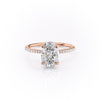 Oval Cut Lab Diamond Engagement Ring, Hidden Halo