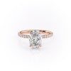 Oval Cut Lab Diamond Engagement Ring, Hidden Halo