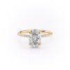 Oval Cut Lab Diamond Engagement Ring, Hidden Halo