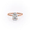 Oval Cut Lab Diamond Engagement Ring, Hidden Halo & Twisted Band