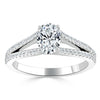 Oval Cut Lab Diamond Engagement Ring, Split Shank