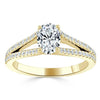 Oval Cut Lab Diamond Engagement Ring, Split Shank