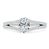 Oval Cut Lab Diamond Engagement Ring, Split Shank