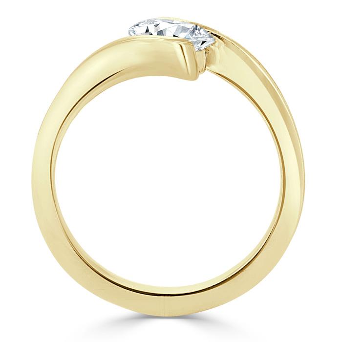 Oval Cut Lab Diamond Engagement Ring, Twist Design