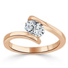 Oval Cut Lab Diamond Engagement Ring, Twist Design