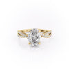 Oval Cut Lab Diamond Engagement Ring, Twisted Stone Set Band