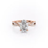 Oval Cut Lab Diamond Engagement Ring, Twisted Stone Set Band