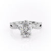 Oval Cut Lab Diamond Engagement Ring, Twisted Stone Set Band
