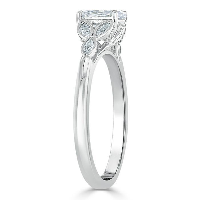 Oval Cut Lab Diamond Engagement Ring, Vintage Style