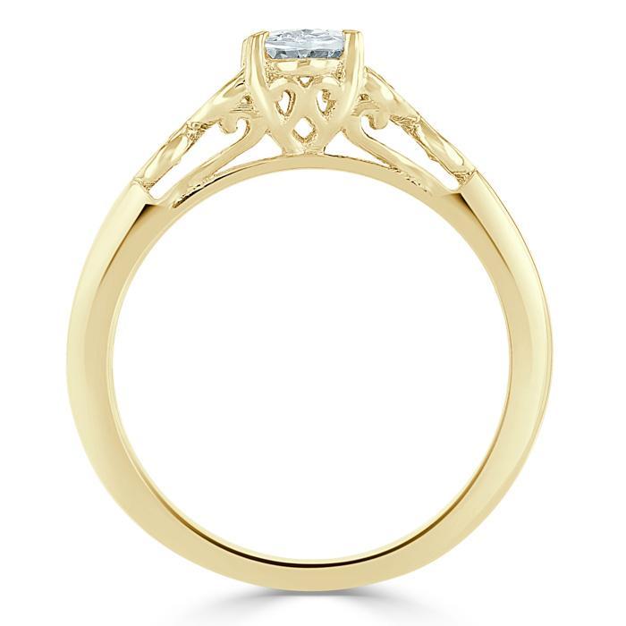 Oval Cut Lab Diamond Engagement Ring, Vintage Style