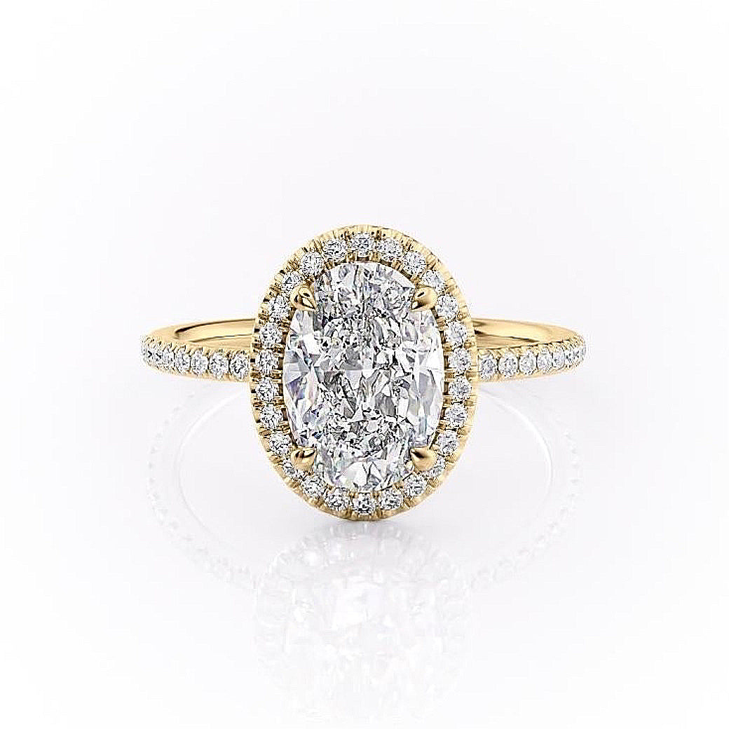 Oval Cut Lab Diamond Engagement Ring With Halo