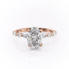 Oval Cut Lab Diamond Engagement Ring With Hidden Halo