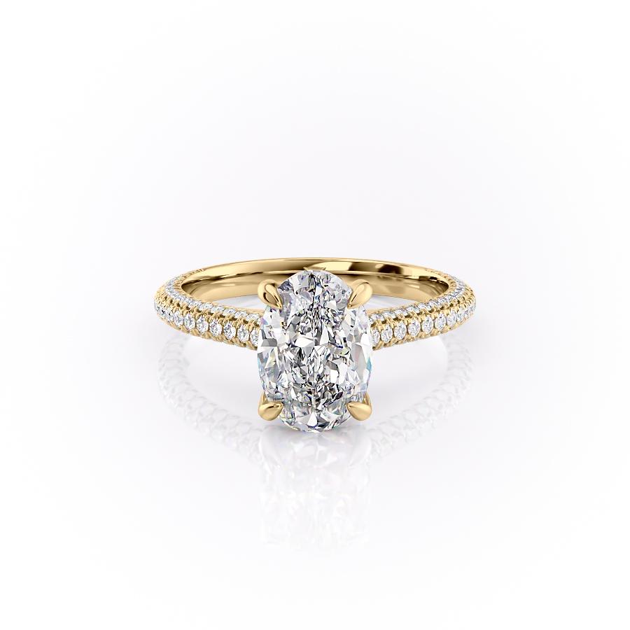 Oval Cut Lab Diamond Engagement Ring With Side Stones