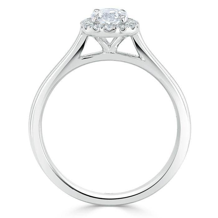 Oval Cut Lab Diamond Halo Engagement Ring