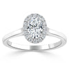 Oval Cut Lab Diamond Halo Engagement Ring