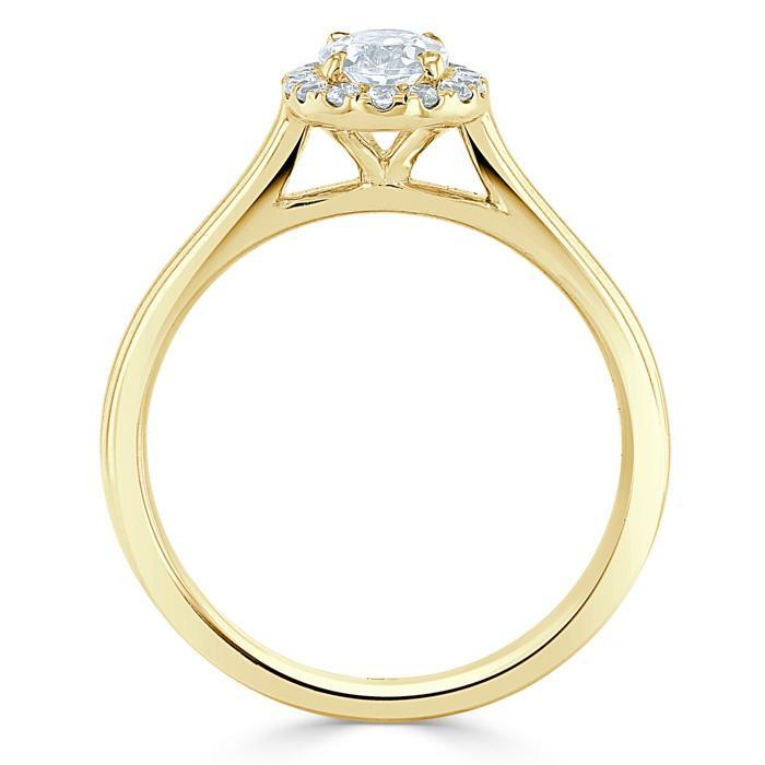 Oval Cut Lab Diamond Halo Engagement Ring
