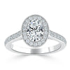 Oval Cut Lab Diamond Halo Engagement Ring, Tiffany Style