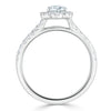 Oval Cut Lab Diamond Halo Engagement Ring, Tiffany Style