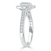 Oval Cut Lab Diamond Halo Engagement Ring, Tiffany Style