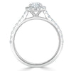 Oval Cut Lab Diamond Halo Engagement Ring, Tiffany Style