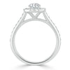 Oval Cut Lab Diamond Halo Engagement Ring, Tiffany Style