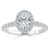 Oval Cut Lab Diamond Halo Engagement Ring, Tiffany Style