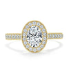 Oval Cut Lab Diamond Halo Engagement Ring, Tiffany Style