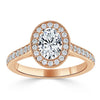 Oval Cut Lab Diamond Halo Engagement Ring, Tiffany Style