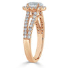 Oval Cut Lab Diamond Halo Engagement Ring, Tiffany Style