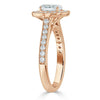Oval Cut Lab Diamond Halo Engagement Ring, Tiffany Style