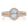 Oval Cut Lab Diamond Halo Engagement Ring, Tiffany Style