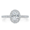 Oval Cut Lab Diamond Halo Engagement Ring, Tiffany Style
