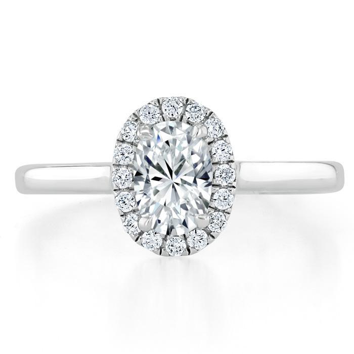 Oval Cut Lab Diamond Halo Engagement Ring