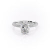Oval Cut Lab Diamond Pavé Set Shoulders With Hidden Halo