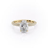 Oval Cut Lab Diamond Pavé Set Shoulders With Hidden Halo