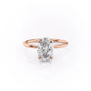 Oval Cut Lab Diamond Ring, Hidden Halo Design