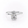Oval Cut Lab Diamond Ring, Hidden Halo Design