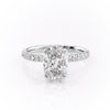 Oval Cut Lab Diamond Shoulder Set Ring With Block Halo
