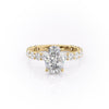 Oval Cut Lab Diamond Stone Set Shoulders With Hidden Halo
