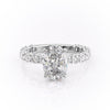 Oval Cut Lab Diamond Stone Set Shoulders With Hidden Halo