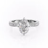 Oval Cut Lab Diamond Stone Set Shoulders With Milgrain Edge