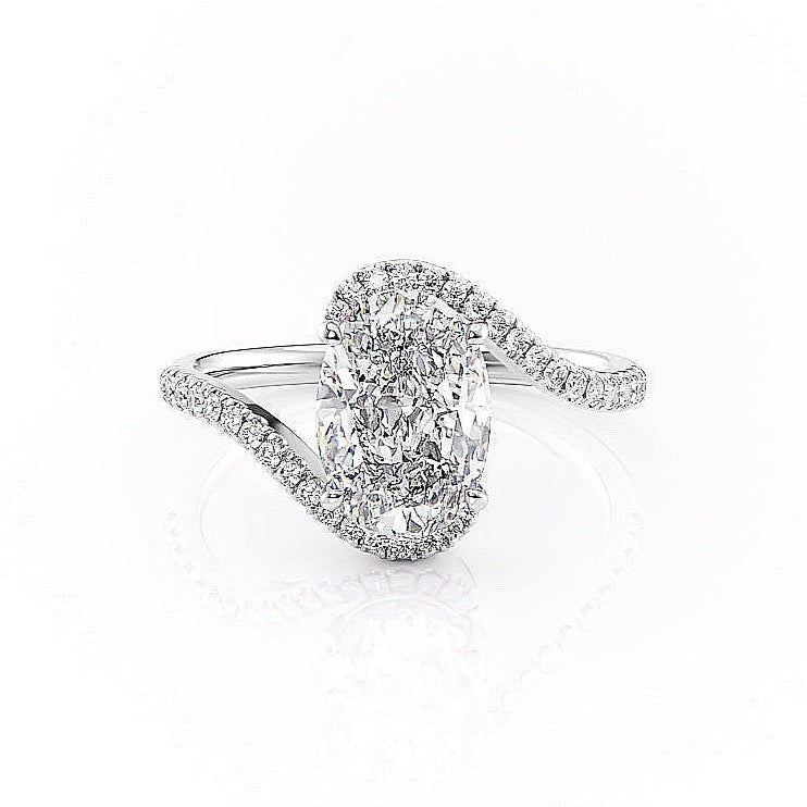 Oval Cut Lab Diamond Twist Ring