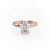 Oval Cut Lab Diamond Twisted Shoulder Set Ring With Hidden Halo