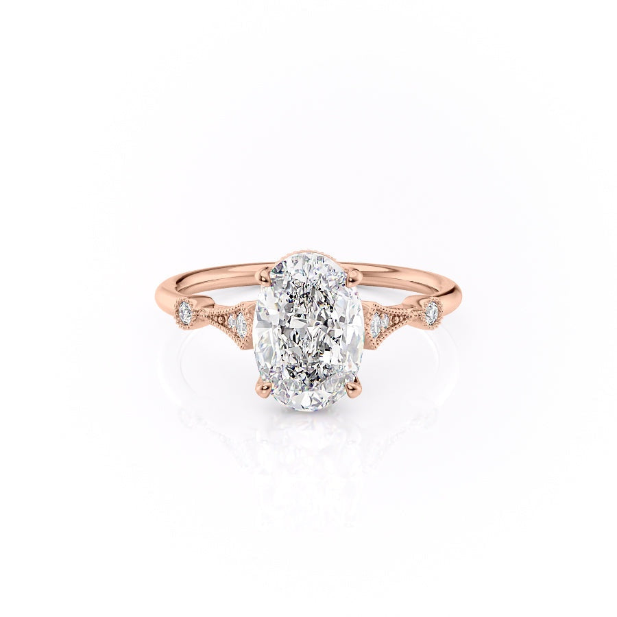 Oval Cut Lab Diamond Vintage Design