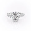 Oval Cut Lab Diamond With Hidden Halo And Side Stones