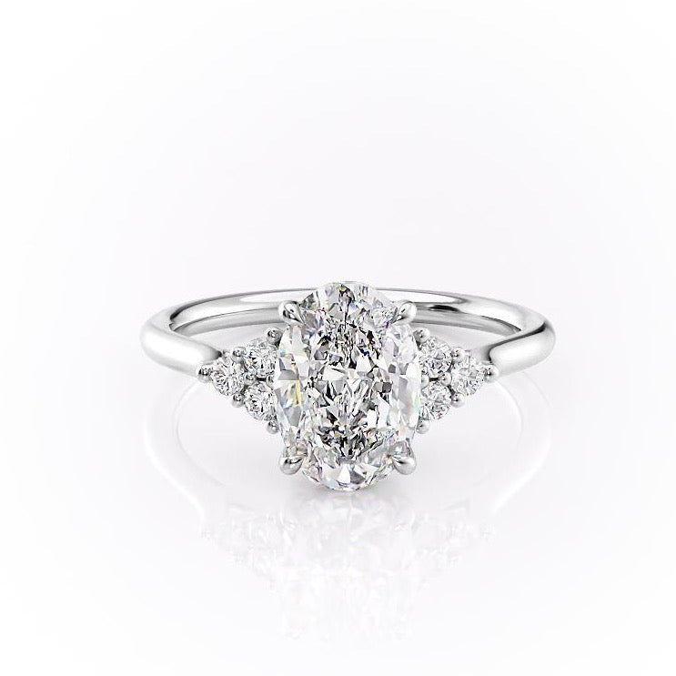 Oval Cut Lab Diamond With Side Stones