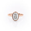 Oval Cut Rubover Lab Diamond With Hidden Halo