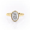Oval Cut Rubover Lab Diamond With Hidden Halo