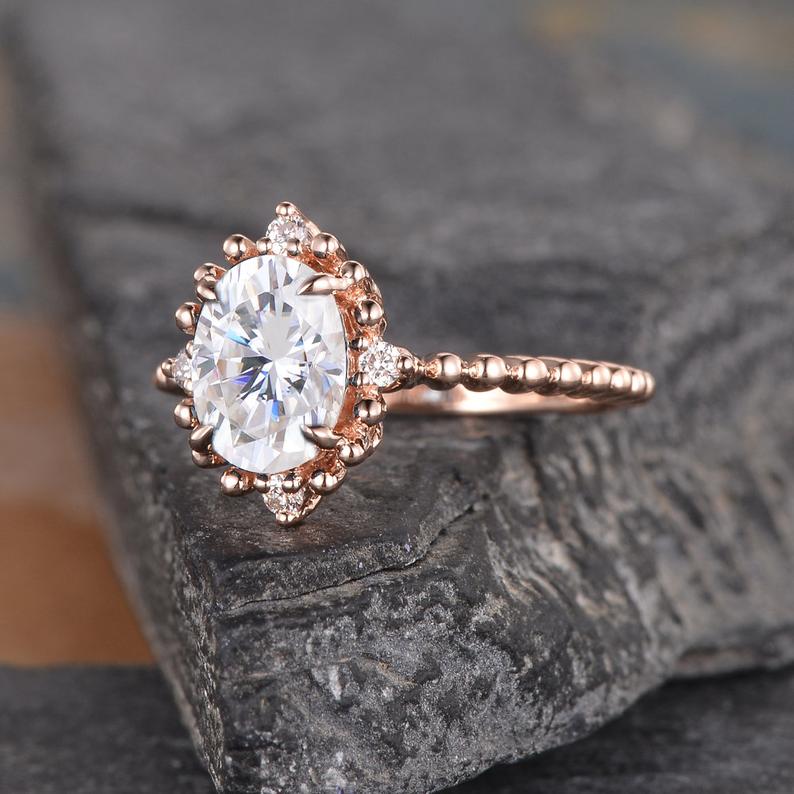 Oval Cut Vintage Inspired Engagement Ring
